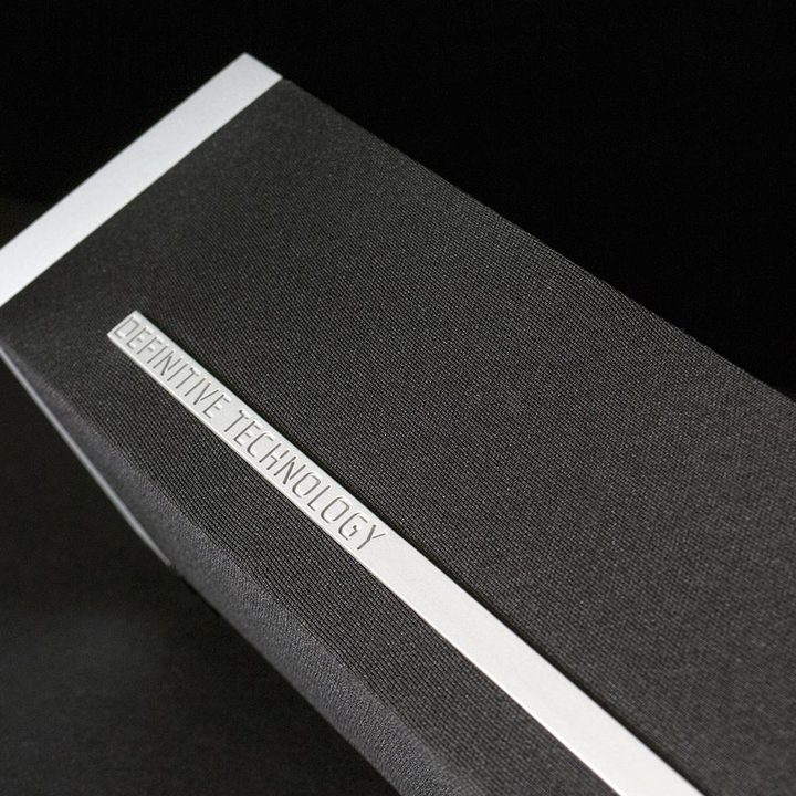 Definitive Solo Cinema Soundbar review macro logo