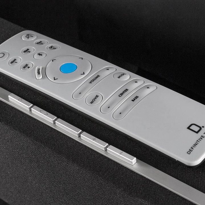 Definitive Solo Cinema Soundbar review remote