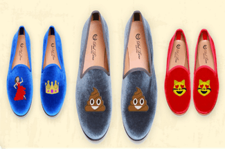 Emoji slippers. Let the fact that these exist sink in for a bit. Image via Moda Operandi.