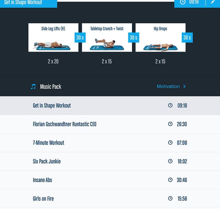 Runtastic ss my workouts