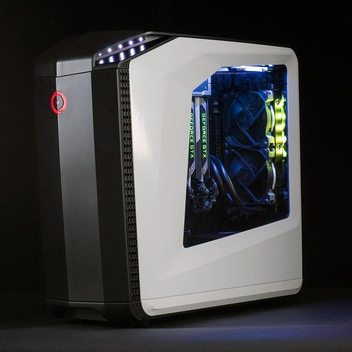 Origin Genesis gaming desktop review front side case lights