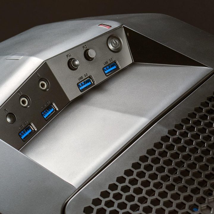 Origin Genesis gaming desktop review top USB ports