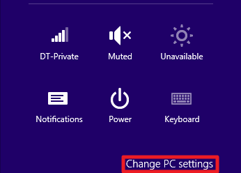 Change PC Settings Windows 8