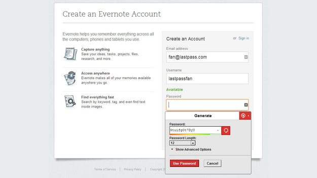 LastPass Evernote