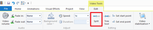 Movie Maker Split Button