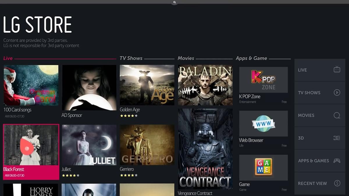 lg webos tv platform smart web store