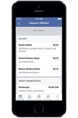 Facebook-menu