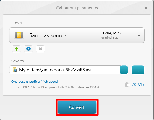 Convert AVI Freemake