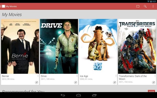 Google Play Video chomescast screenshot
