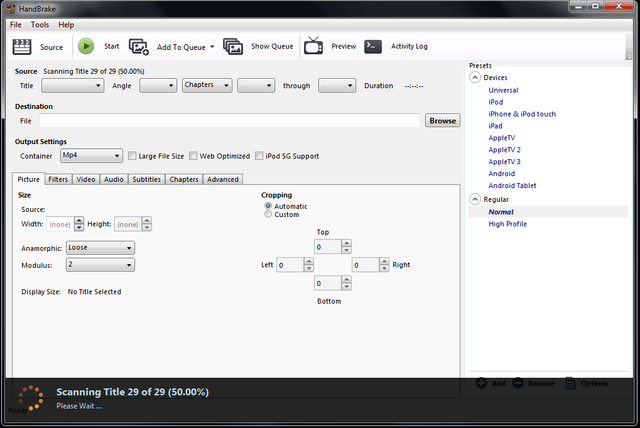 handbrake scanning