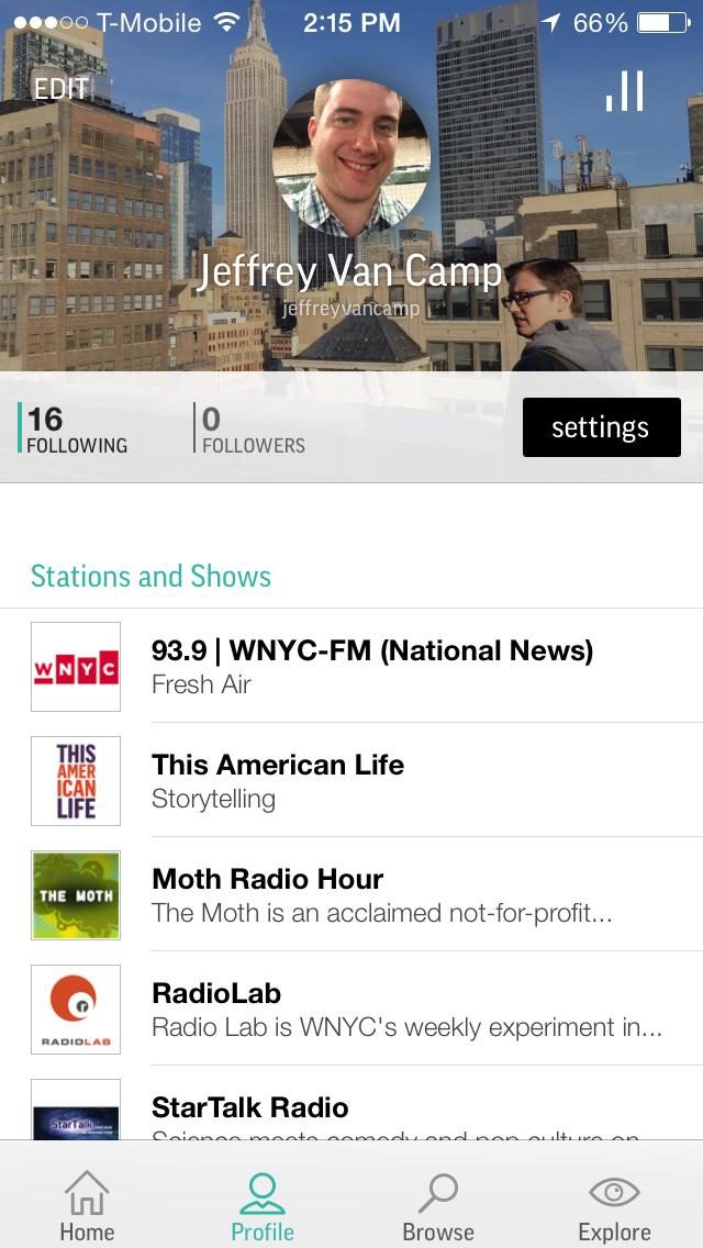 tunein review and interview stations
