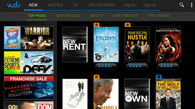 Vudu Chromecast screenshot