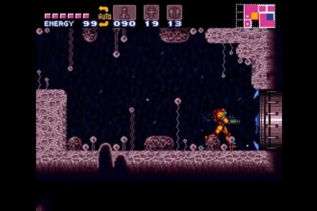Samus going through a blue door.