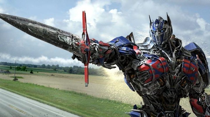 Optimus Prime wields a sword.