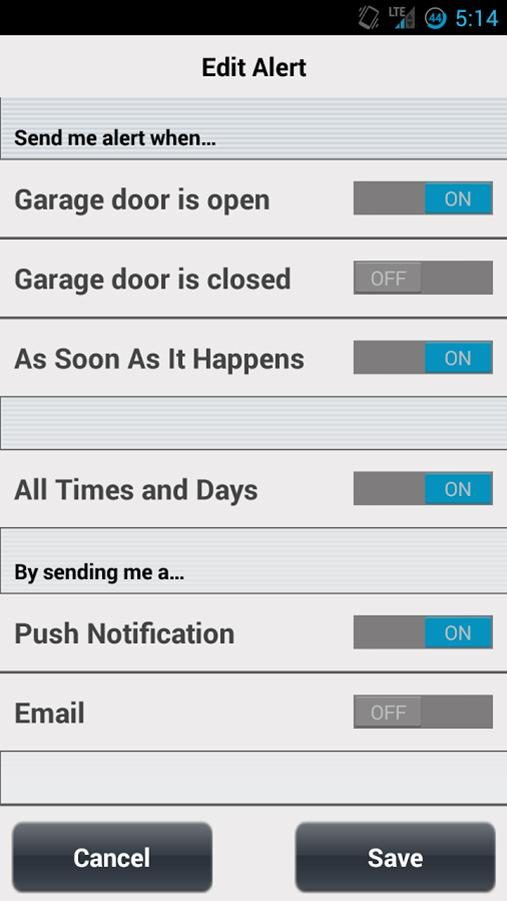 Chamberlain MyQ Garage Screenshot EditAlert