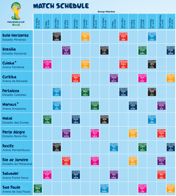 World Cup Match Schedule