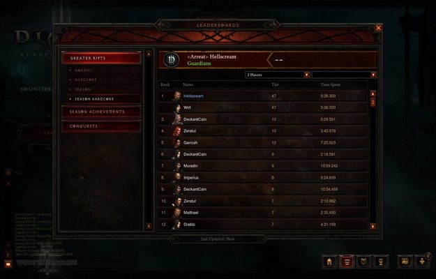 diablo leaderboards