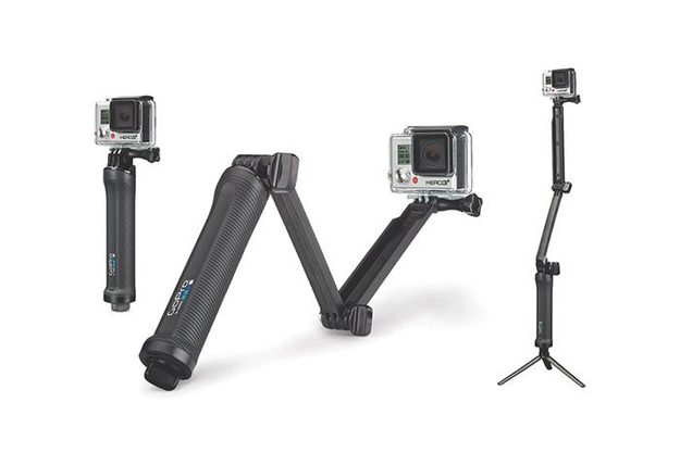 The 3-Way has three configurations that help you shoot POV or follow-cam footage.