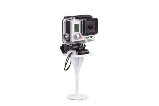 This mount attaches to your bodyboard, surfboard or SUP.
