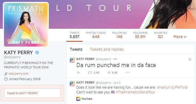 Katy Perry Twitter Account