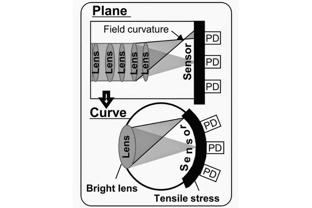 A curved sensor allows for much simpler lens designs while providing identical or superior image quality.
