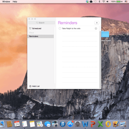Apple Yosemite screenshot Reminders