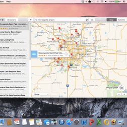 Apple Yosemite screenshot maps
