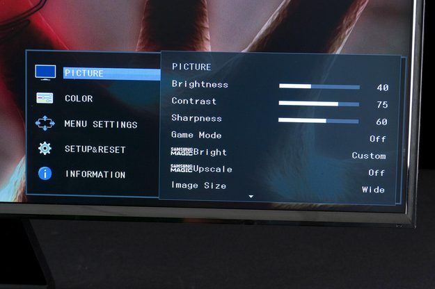 Samsung S27D590 screen settings