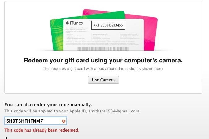 Yosemite Redemption Error