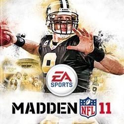 Drew Brees on the cover of Madden 11.