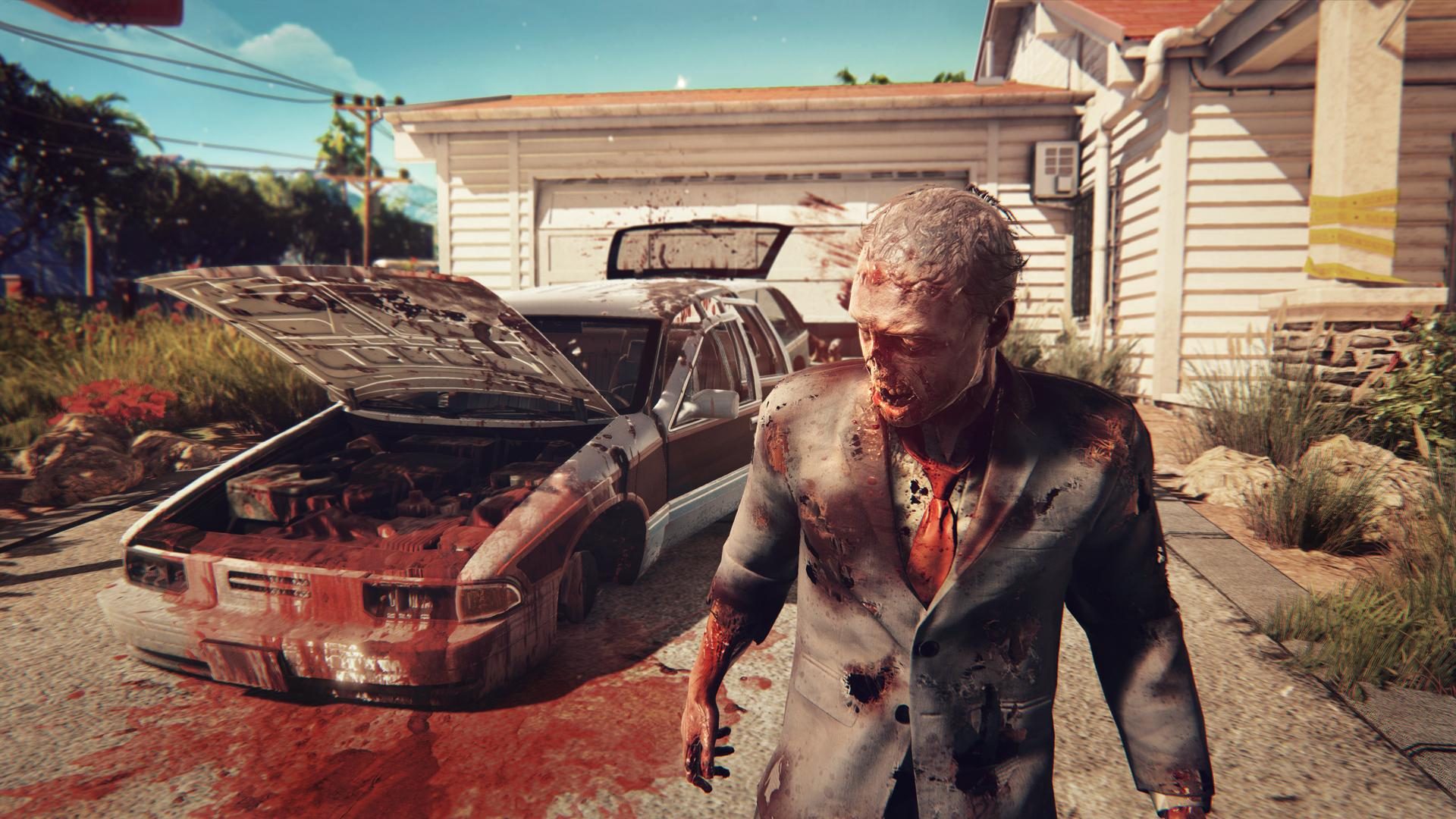 A zombe in a driveway.