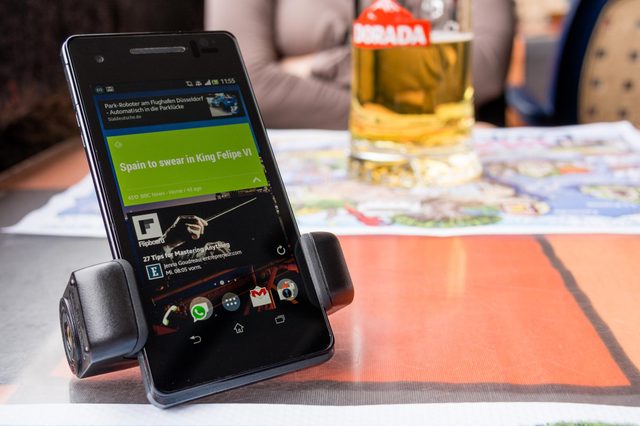 The Shoulderpod S1 also works great as a phone stand.