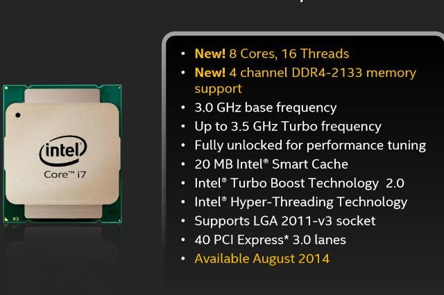 Haswell E specs