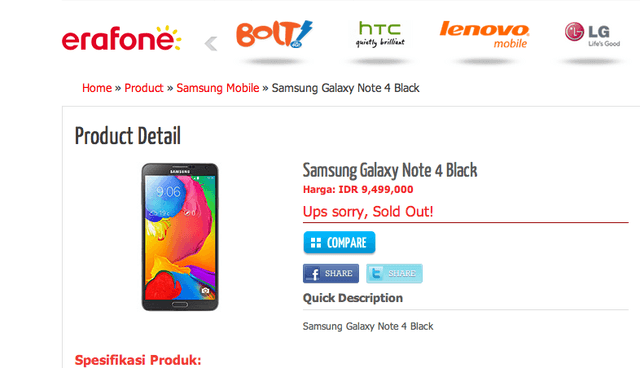 Galaxy Note 4 Erafone