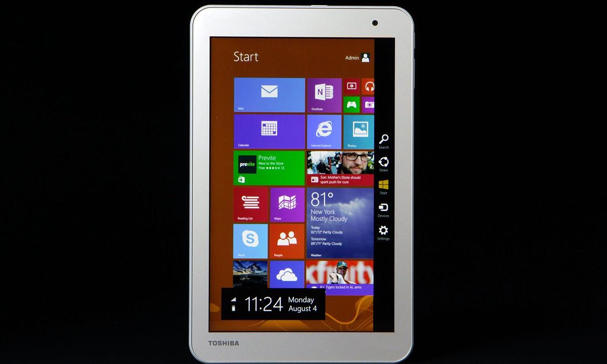 TOSHIBA Encore 2 review screen front vertical