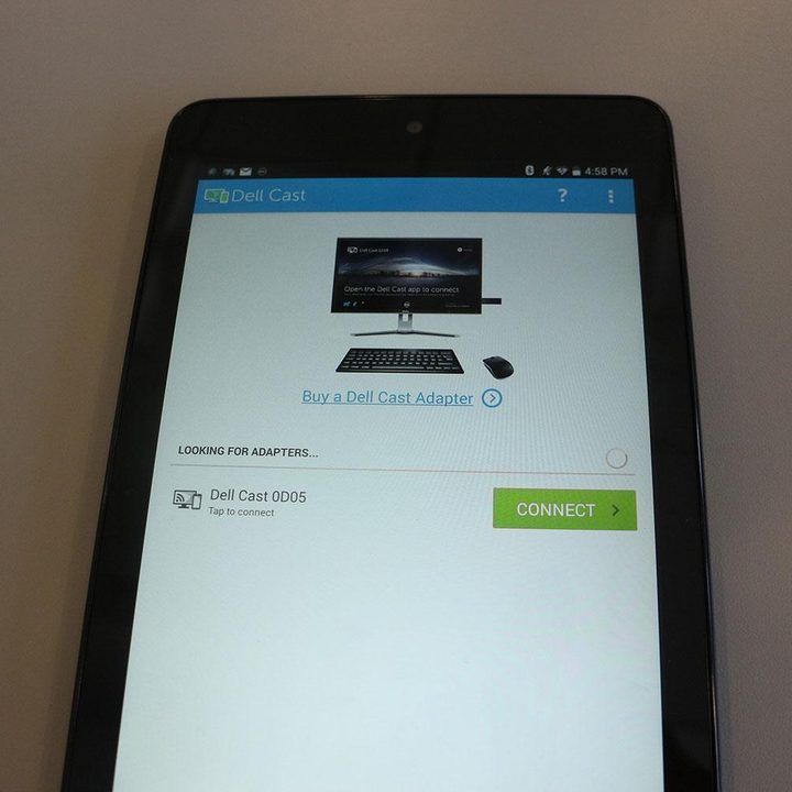 Dell Cast hands on tablet connect screen