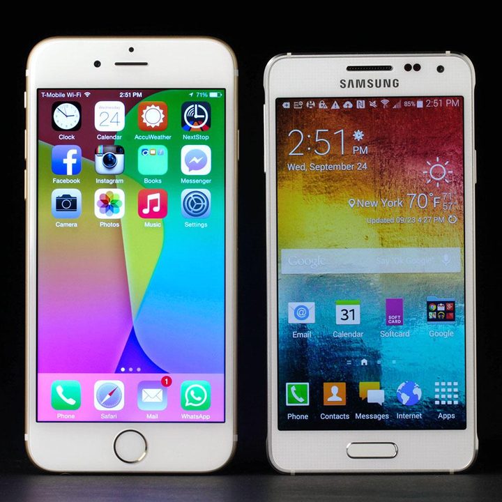 galaxy alpha review samsung iphone front