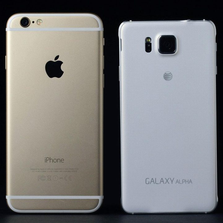 Samsung Galaxy Alpha iphone side by side