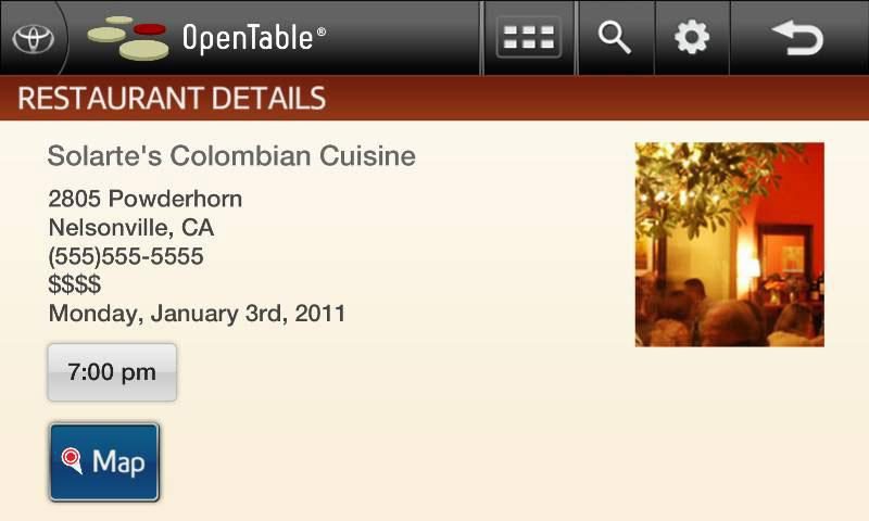 toyota entune review opentable 2