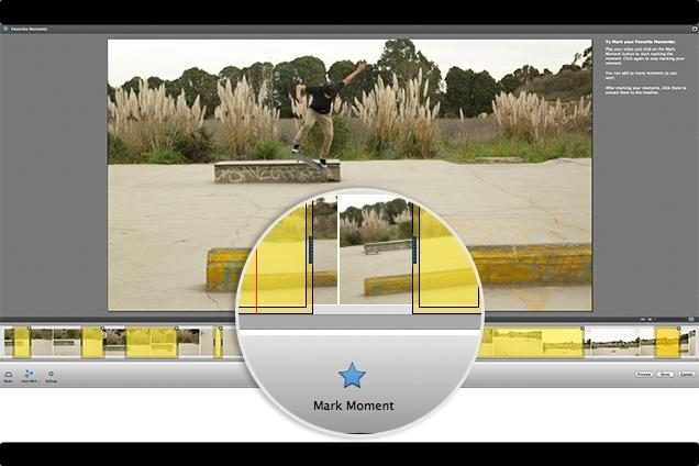 Trim your videos quickly by marking "favorite" moments. Premiere Elements 13 will automatically add transitions.