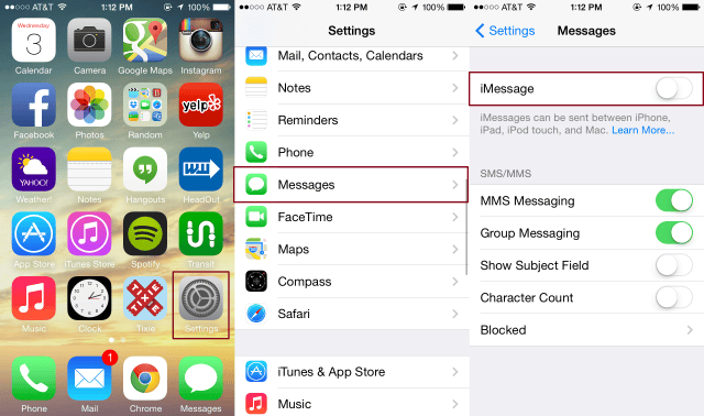iMessage Off
