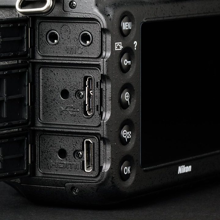 Nikon D810 review right side ports