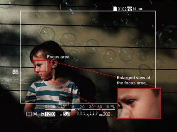 The 'electronic rangefinder' displays an electronic focusing aid into the optical viewfinder.