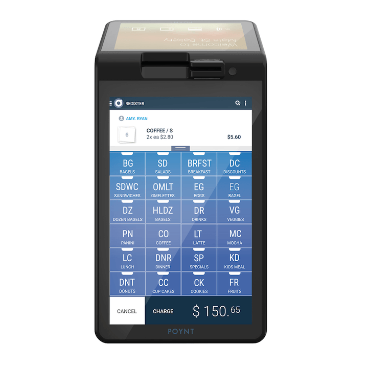 poynt payment terminal birds eye view