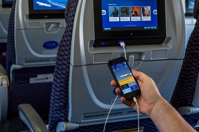 United Airlines seatback On-Demand Entertainment