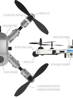The various parts of the PlexiDrone