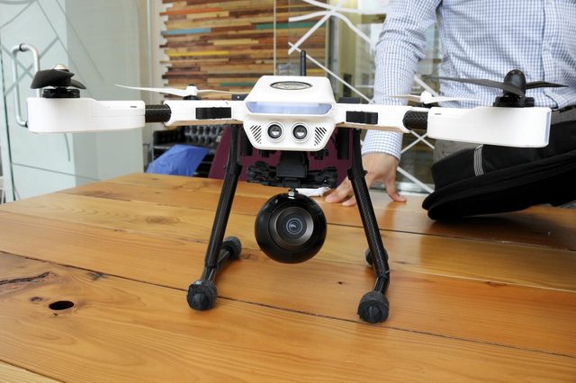 The PlexiDrone with a Bublcam 360-degree camera in its payload.