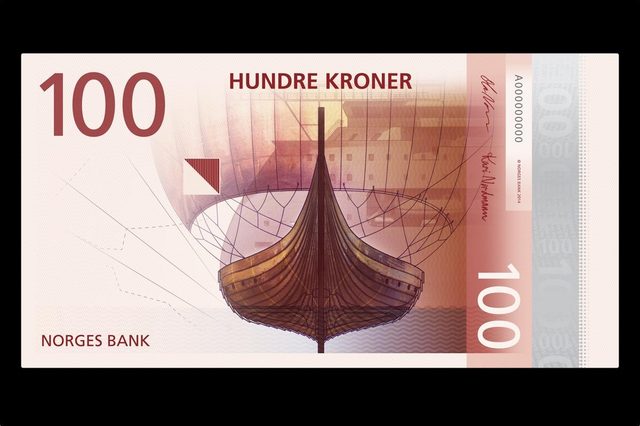 The front design for a future series of banknotes in Norway features a more traditional drawing.