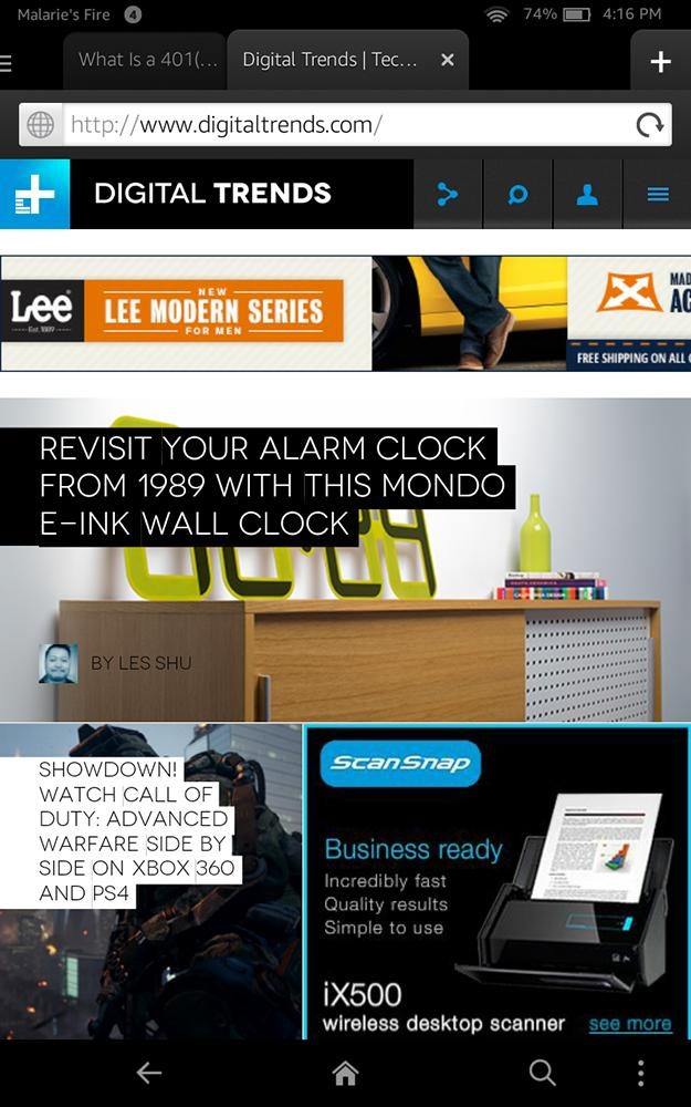amazon fire hd 6 review screenshot web