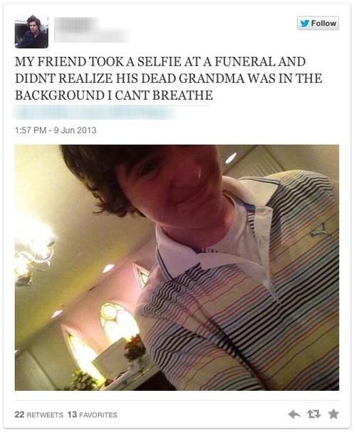 funeral selfie